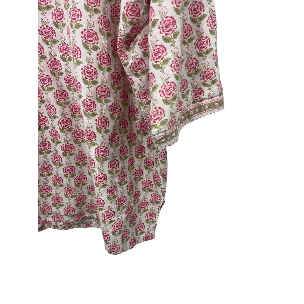 Ella Simone Floral Pajamas Set 1x Moroccan Rose Capri Women’s Cotton Pink Green - Picture 10 of 12